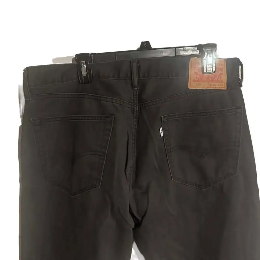 Levi's Men's 505 Regular Fit Straight Leg Jeans in Black Vintage
